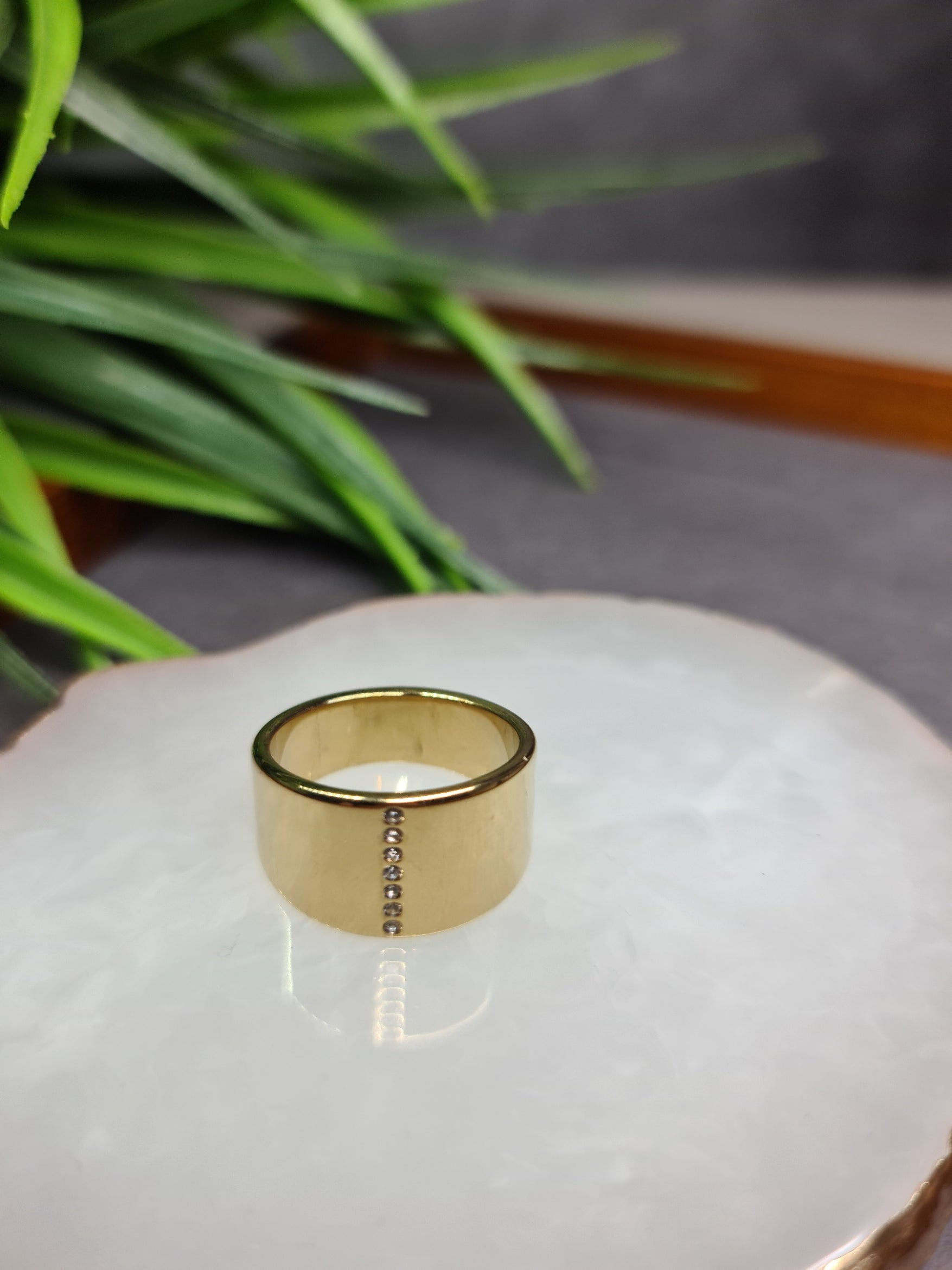 Wide, diamante wedding ring image 1