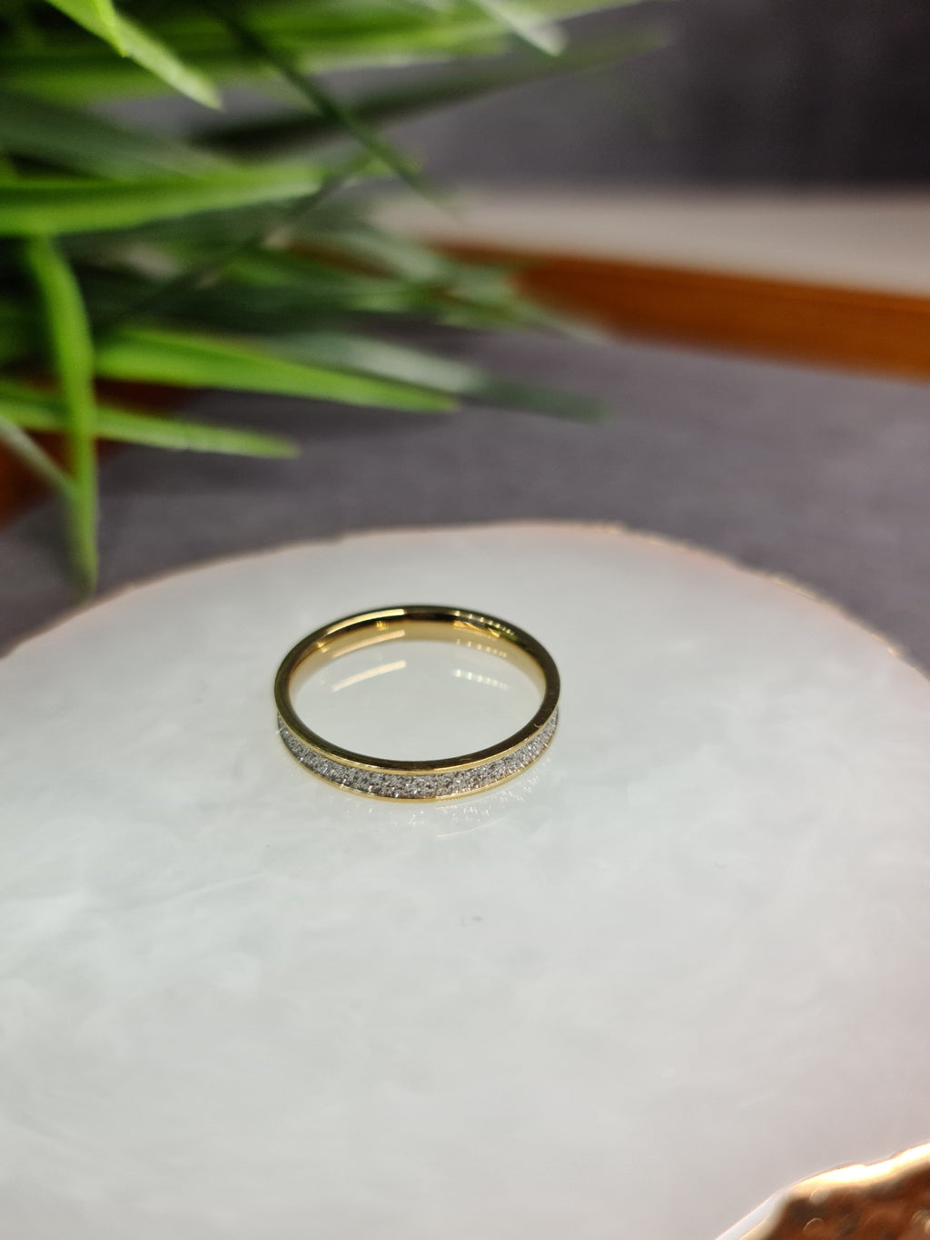 Simple, diamante wedding ring image 1