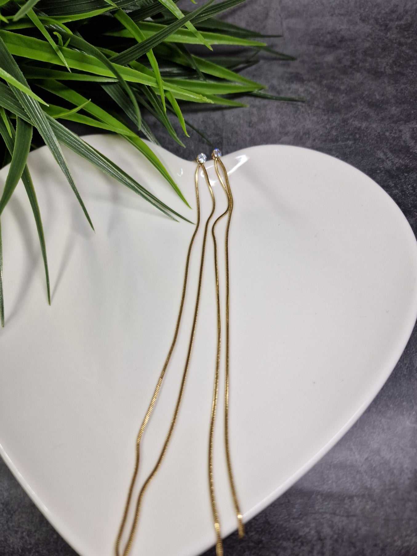 Line, long, stud drop earrings image 0