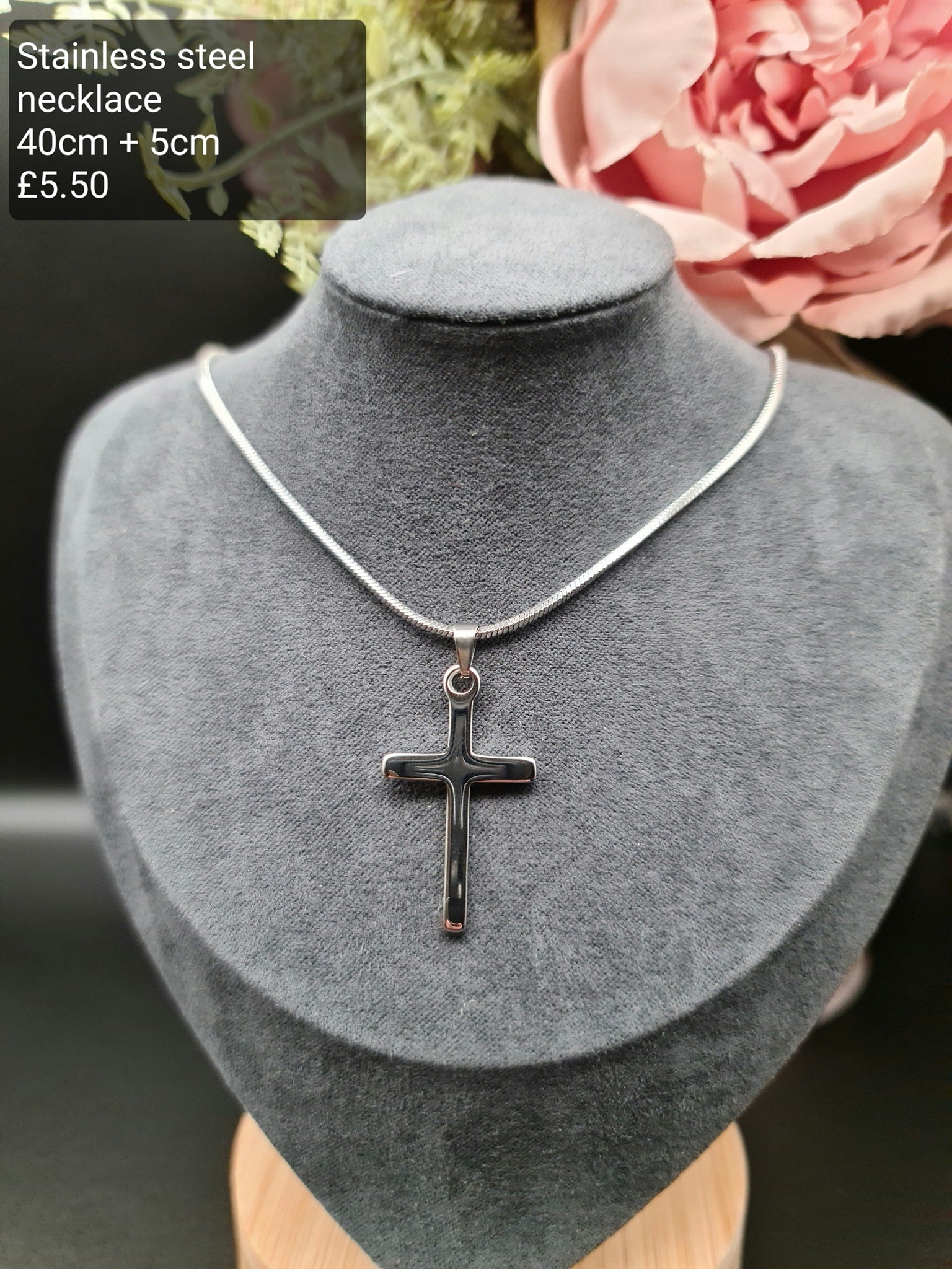 Cross, silver necklace image 0