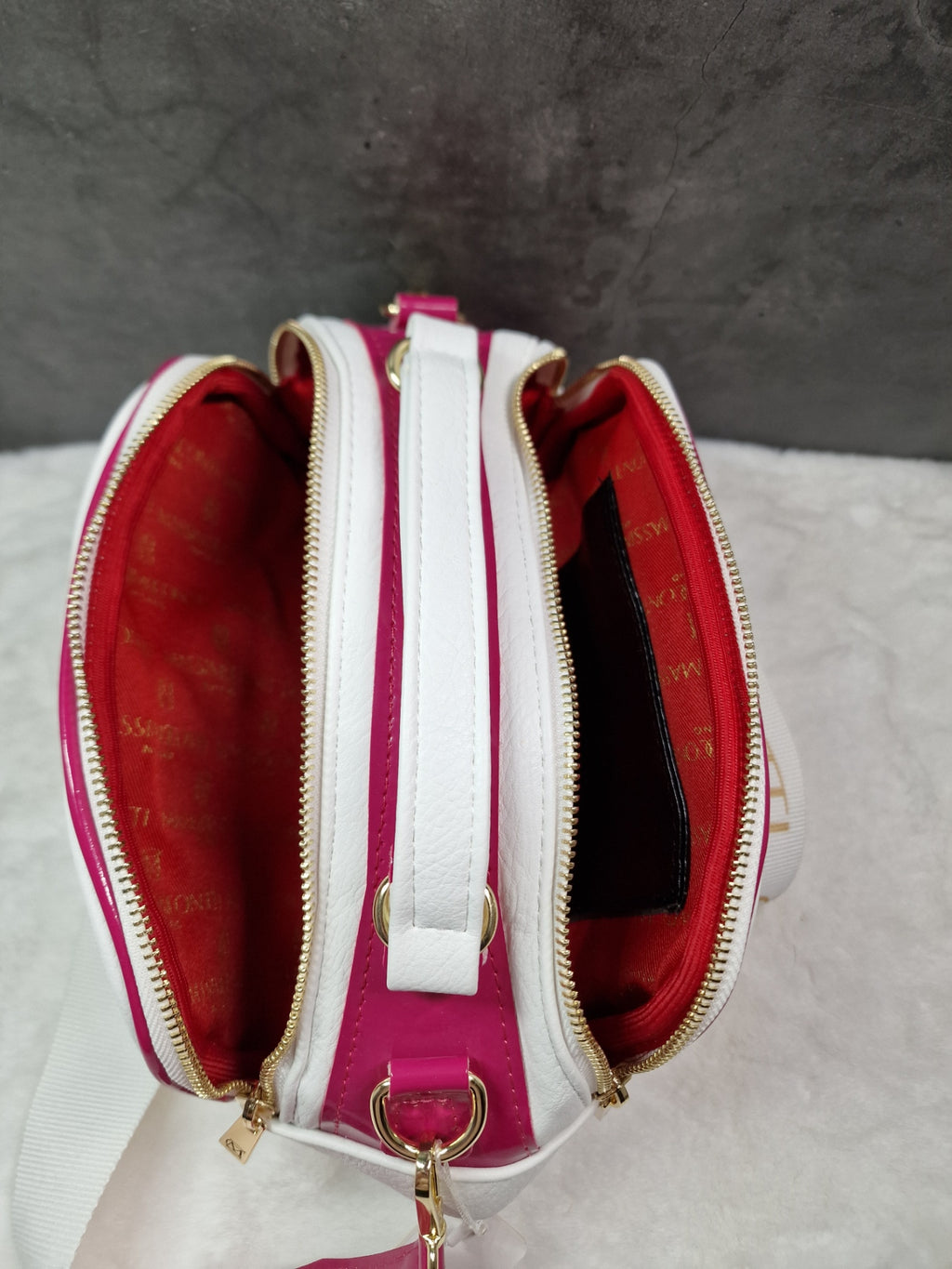 Massimo Contti - small, shoulder bag in white and fuchsia image 2