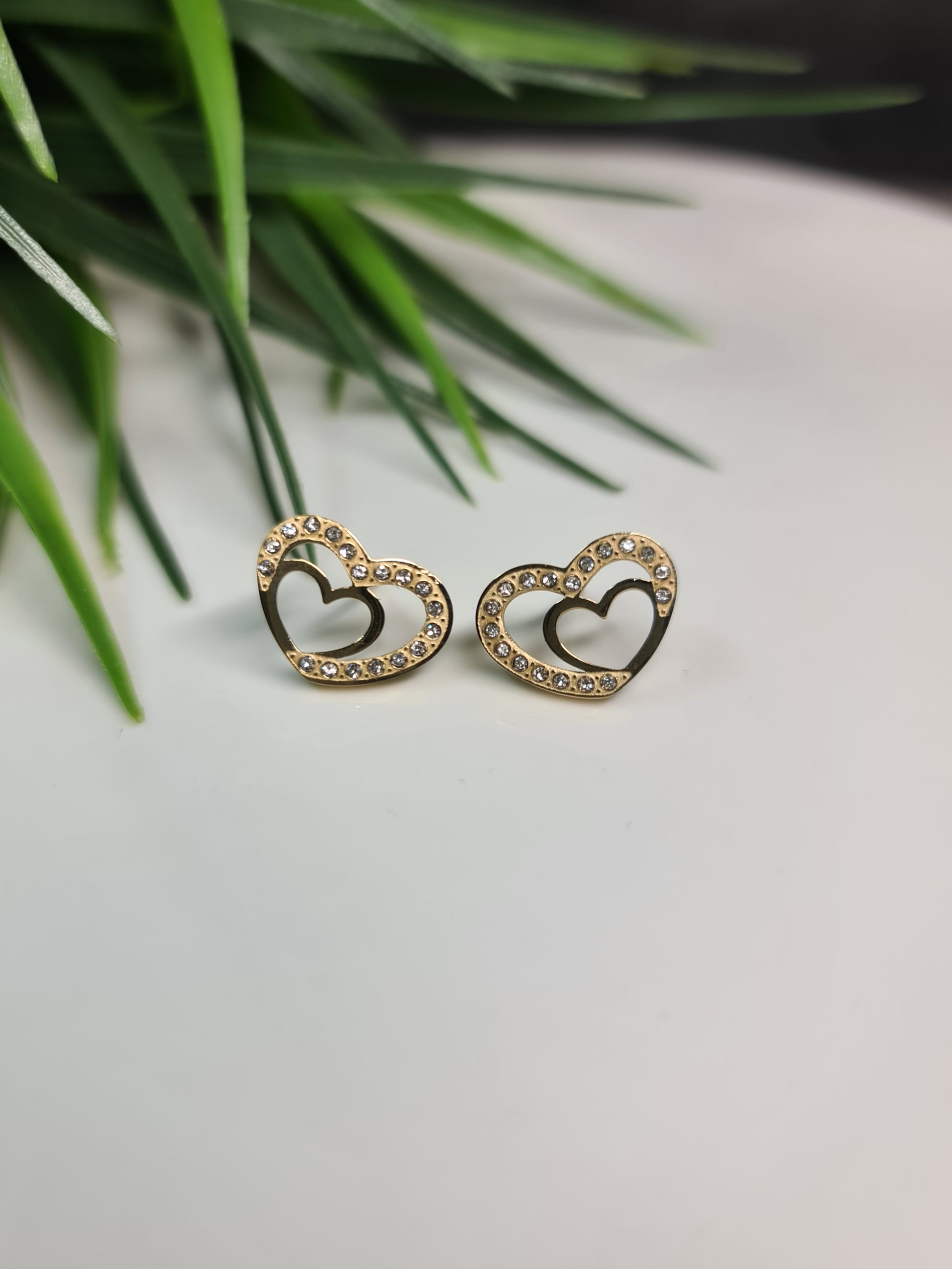 Double heart earrings image 0