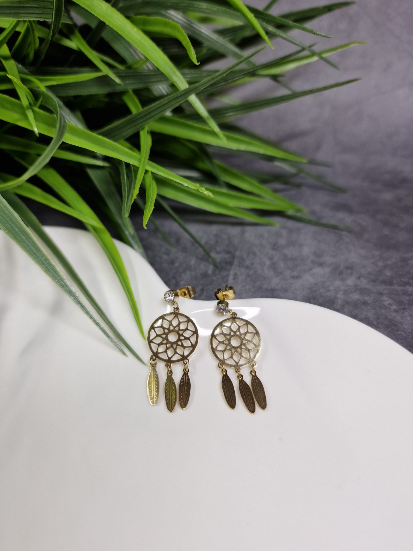 Dream catcher, stud drop earrings image 0
