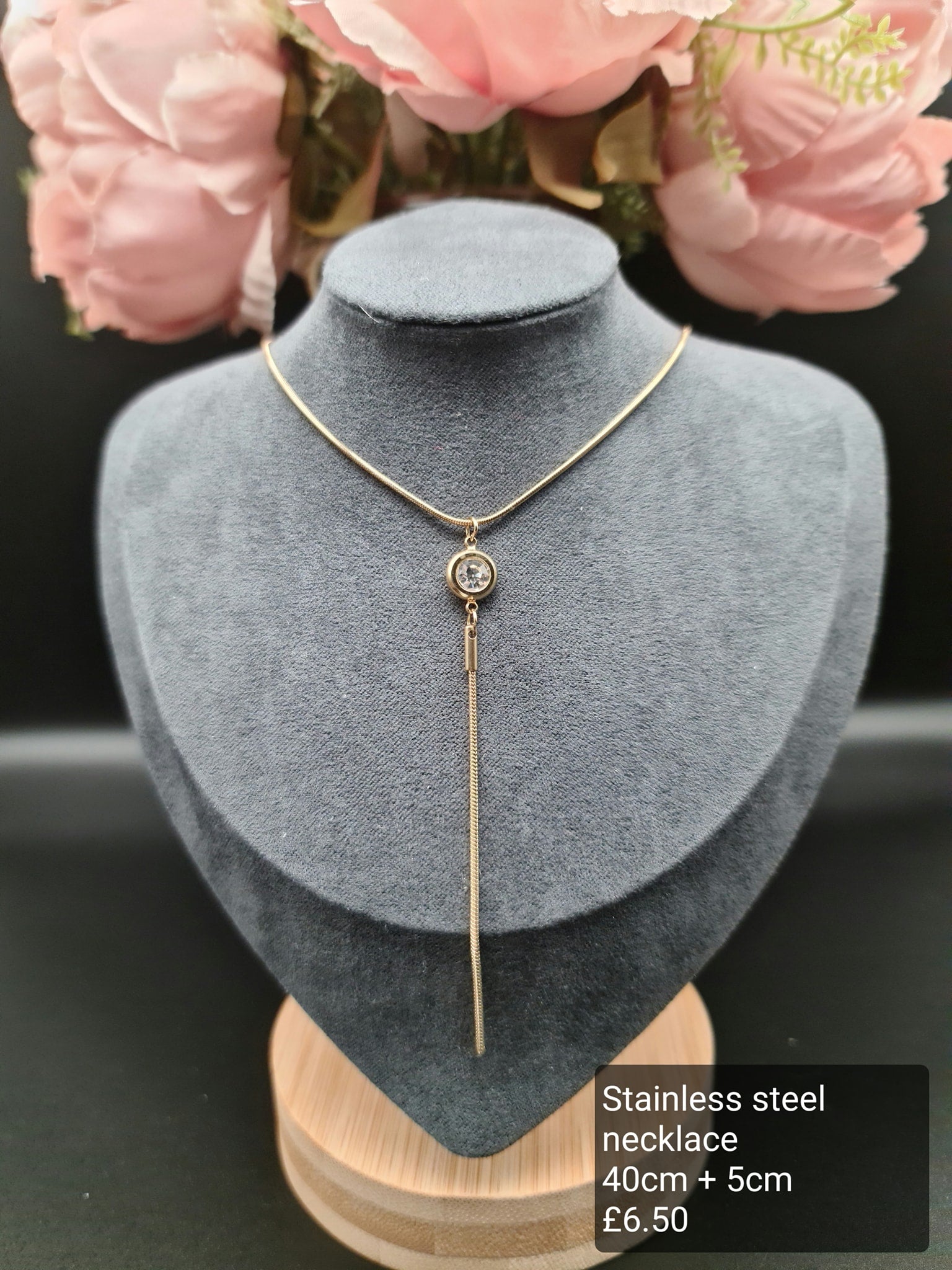 Cubic zirconia, tie necklace image 0
