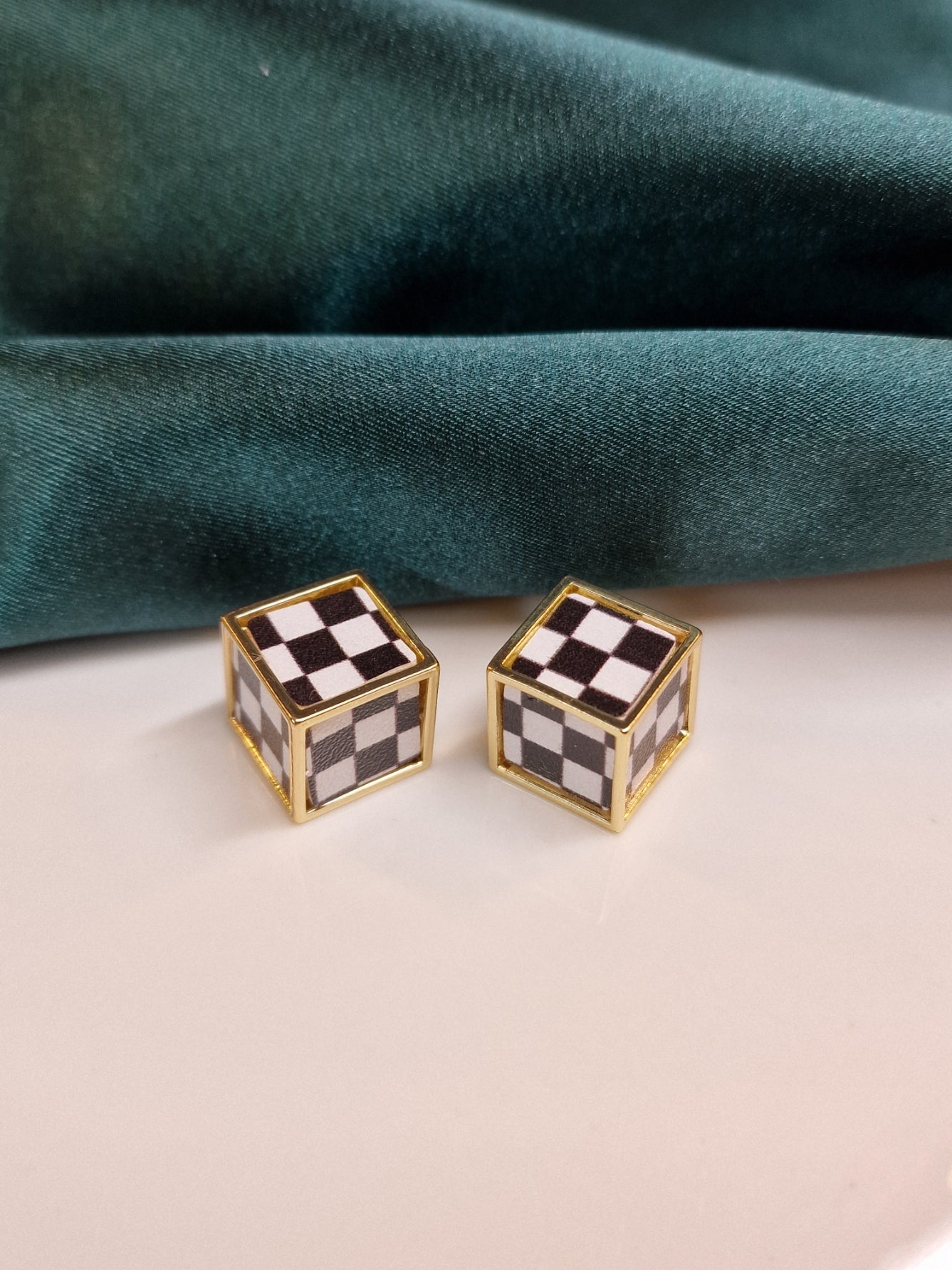 Chess, cube earrings image 0