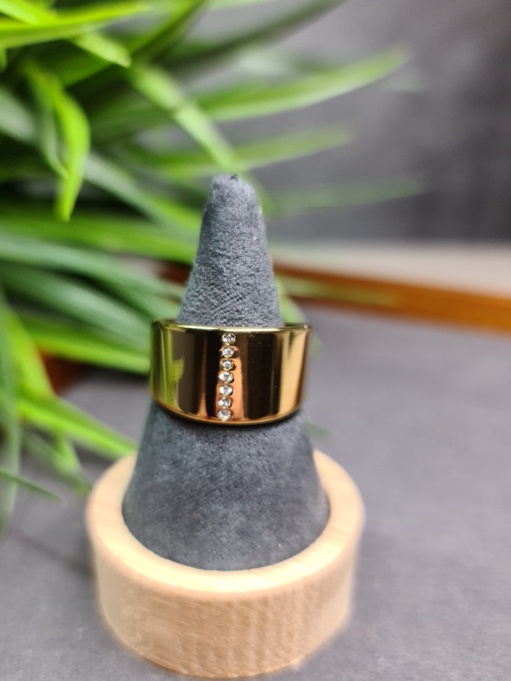 Wide, diamante wedding ring image 0