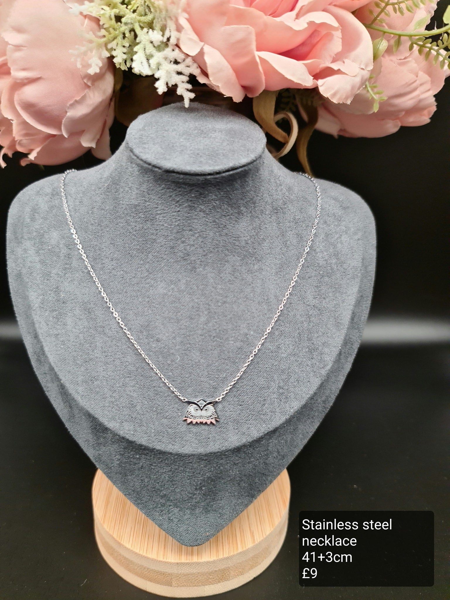 Owl, silver necklace image 0