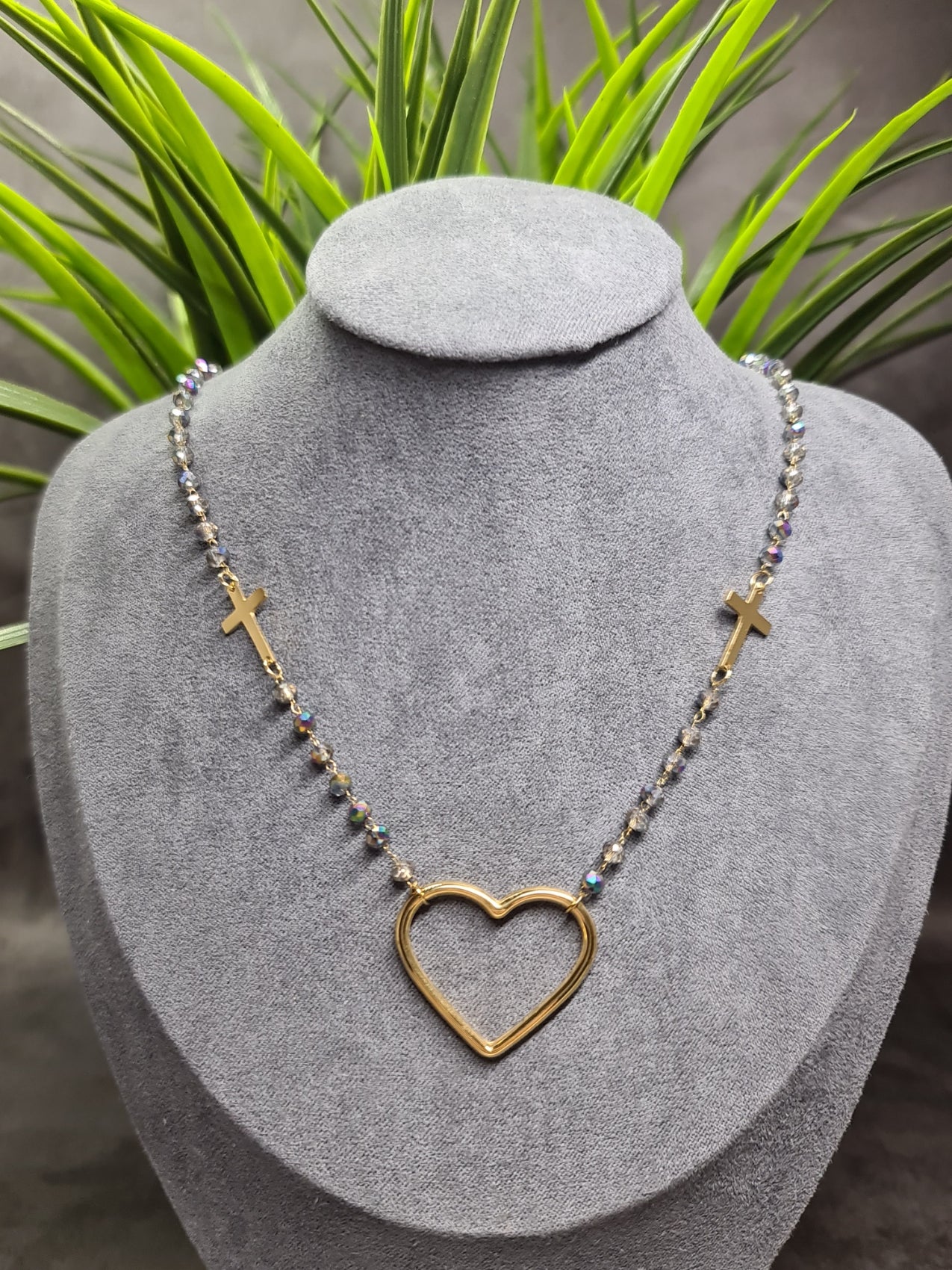 Cross, heart necklace image 0