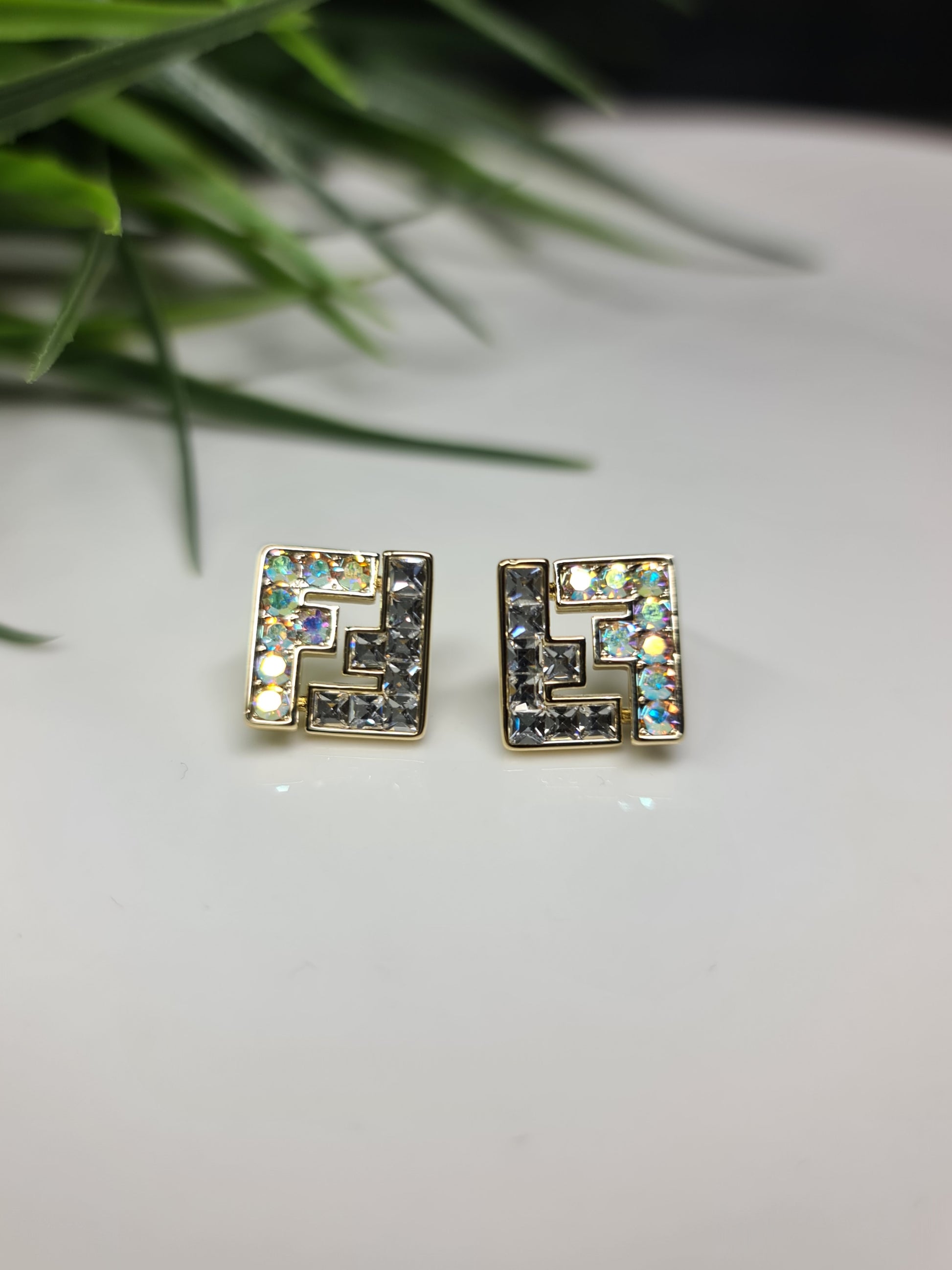 F letter earrings image 0