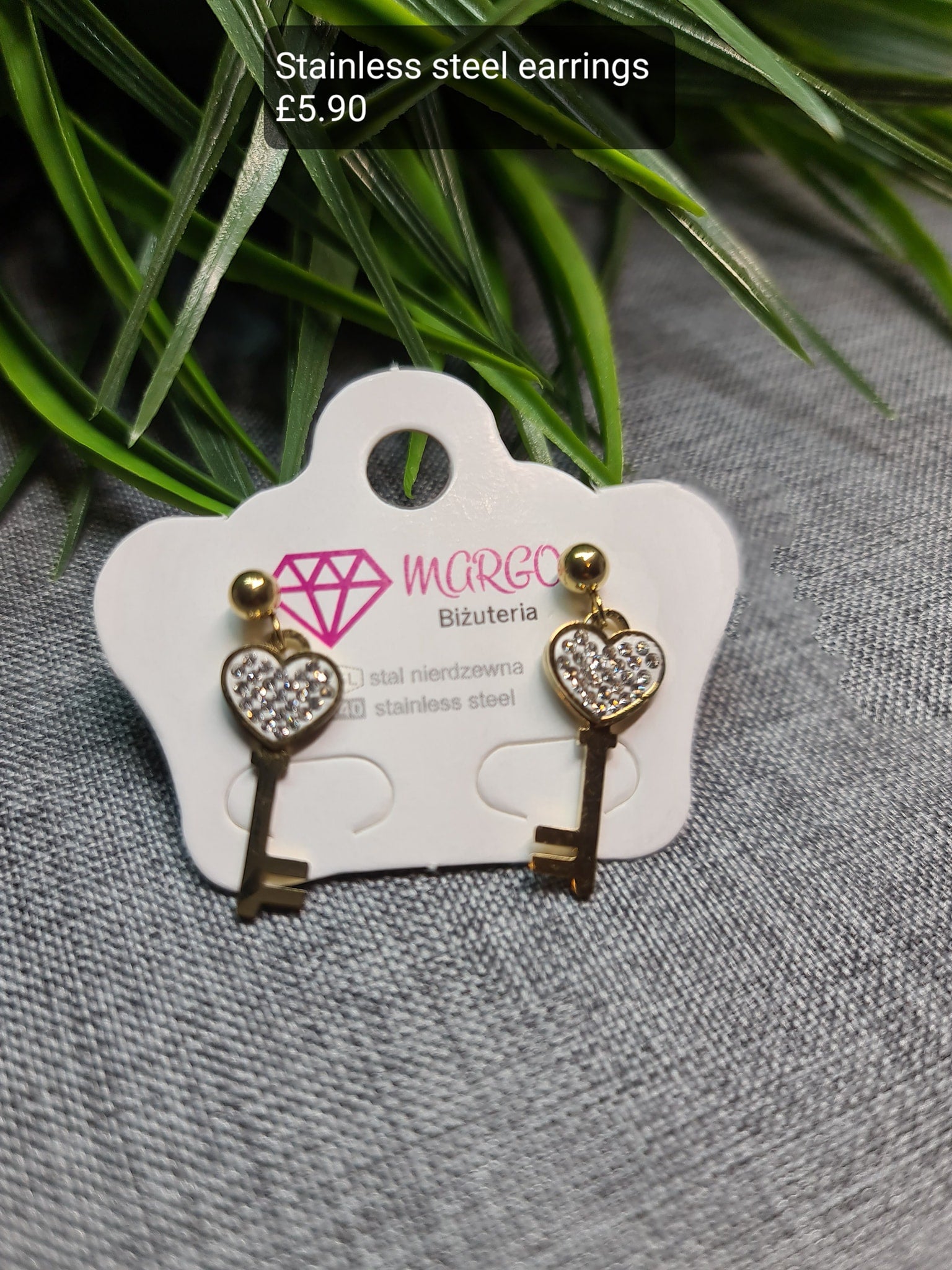 Heart, key earrings image 0
