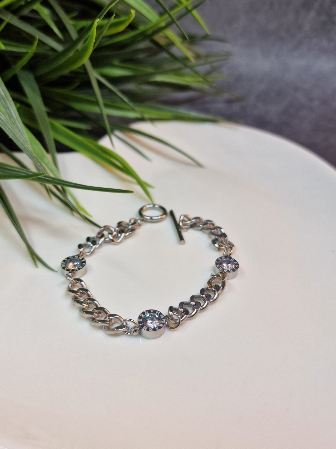 Roman numbers, silver bracelet image 0