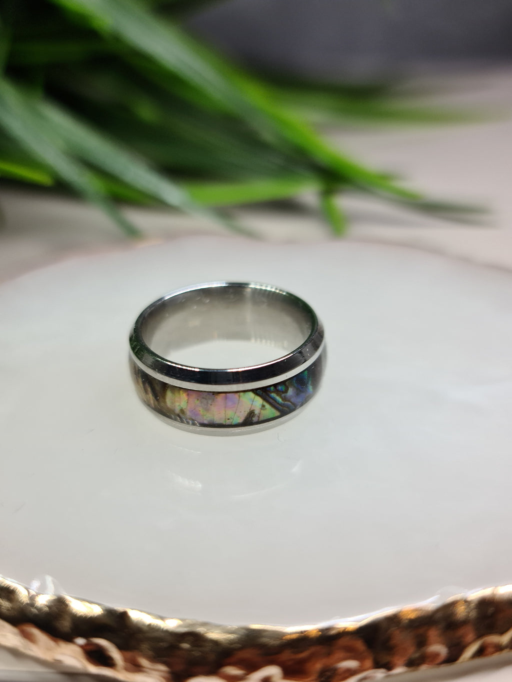 Silver, marble ring image 1