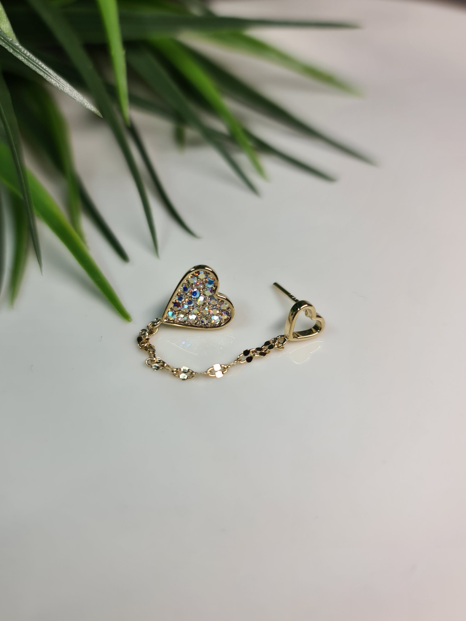 Heart, double piercing earring image 0