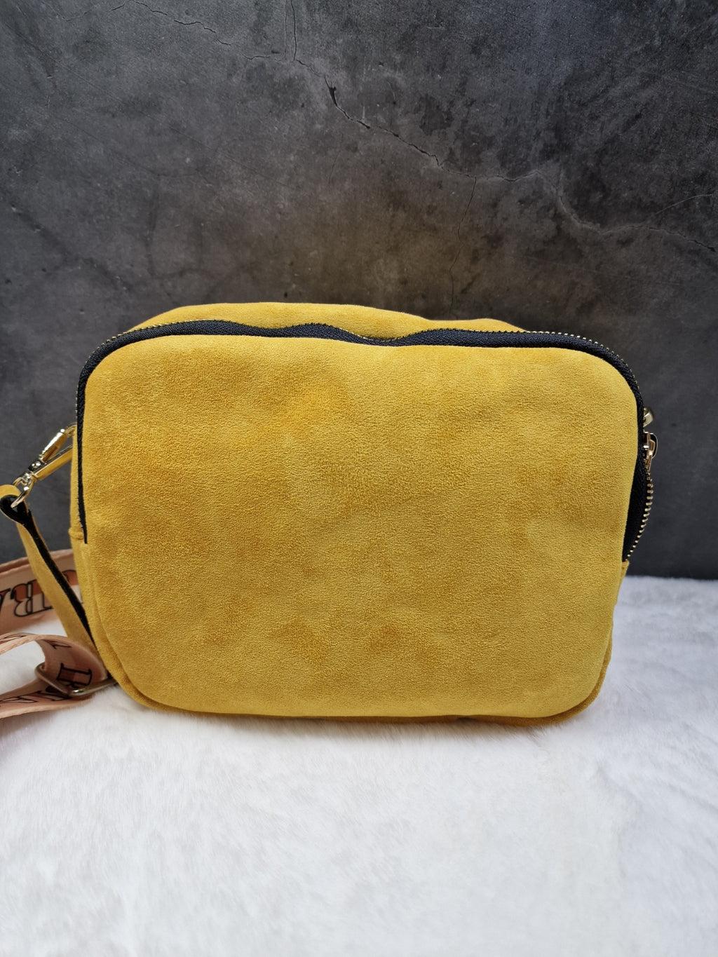 Laura Biaggi small, cross body bag in mustard image 1