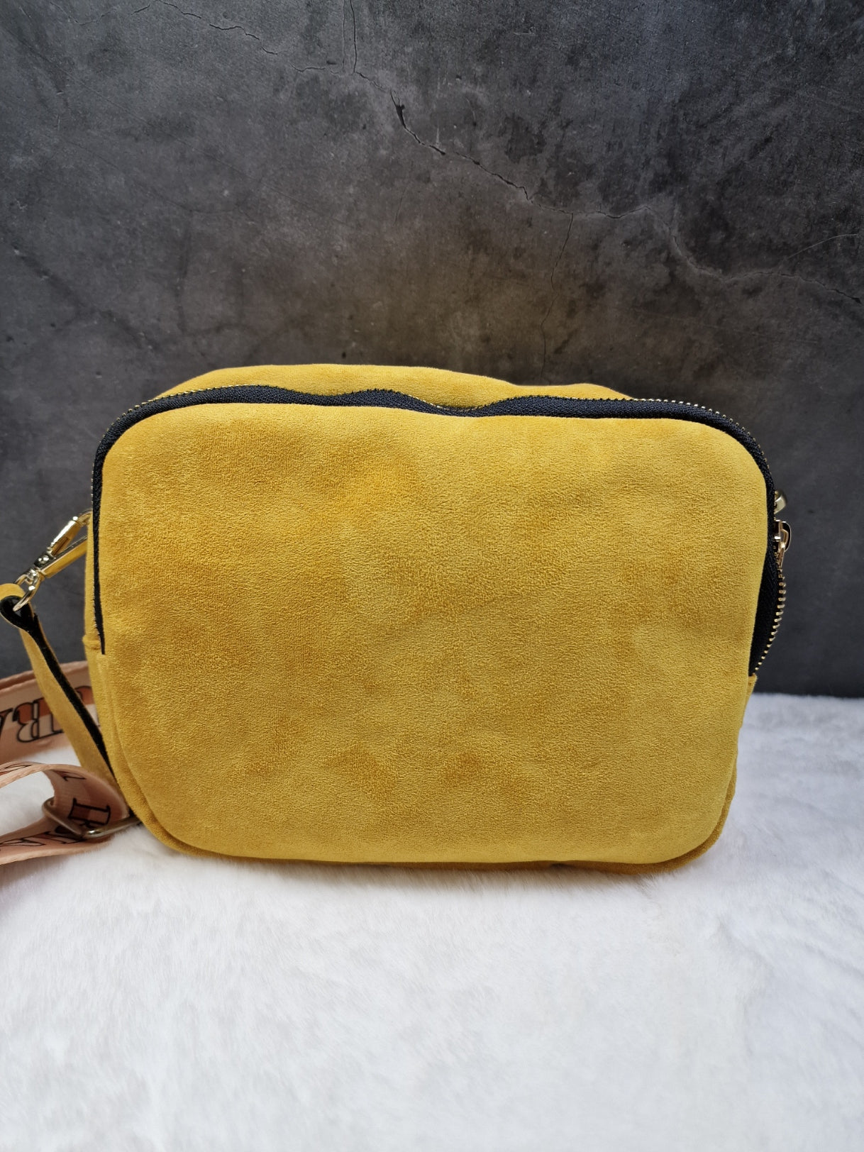 Laura Biaggi small, cross body bag in mustard image 1