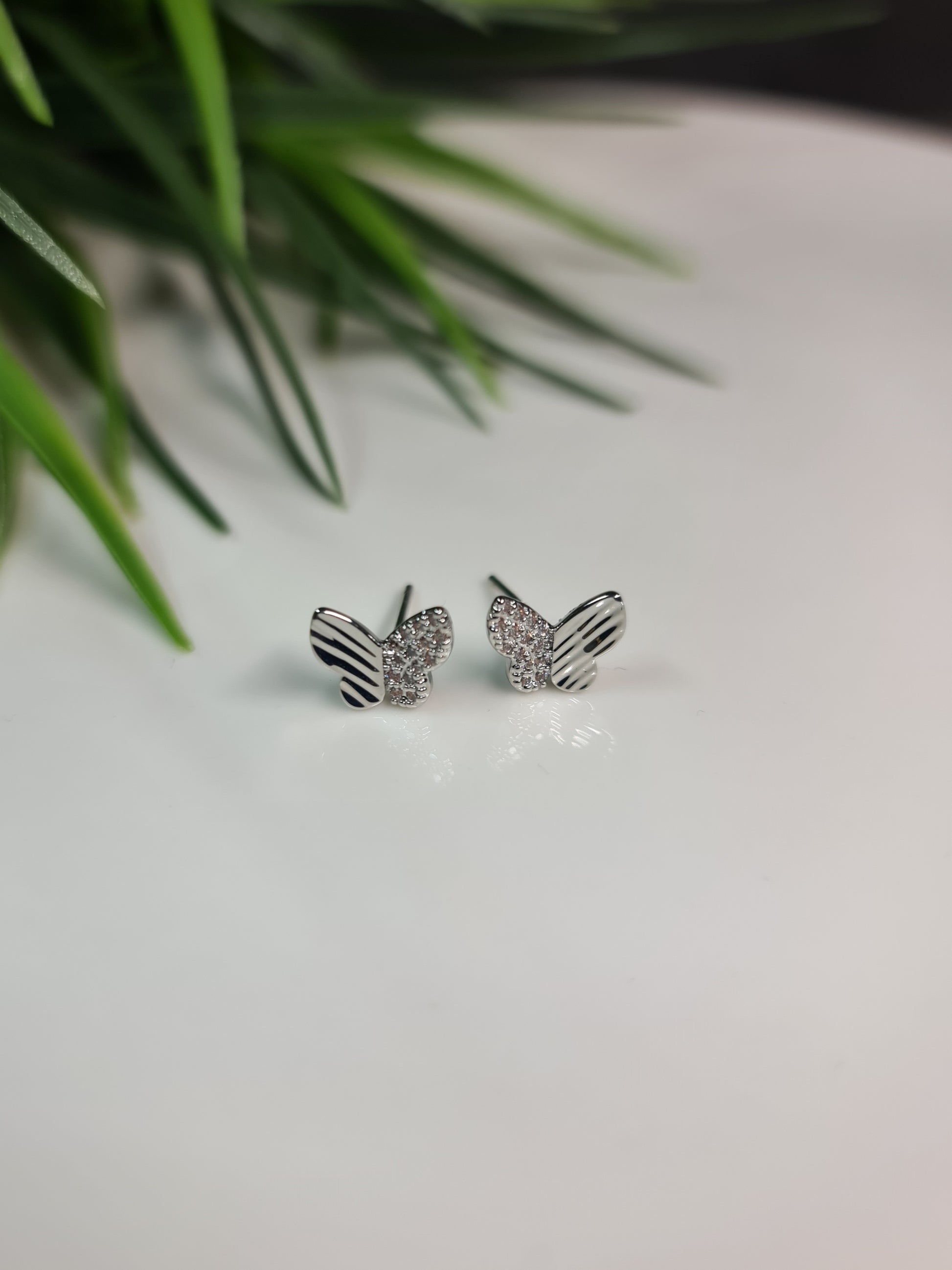 Butterfly silver earrings image 0