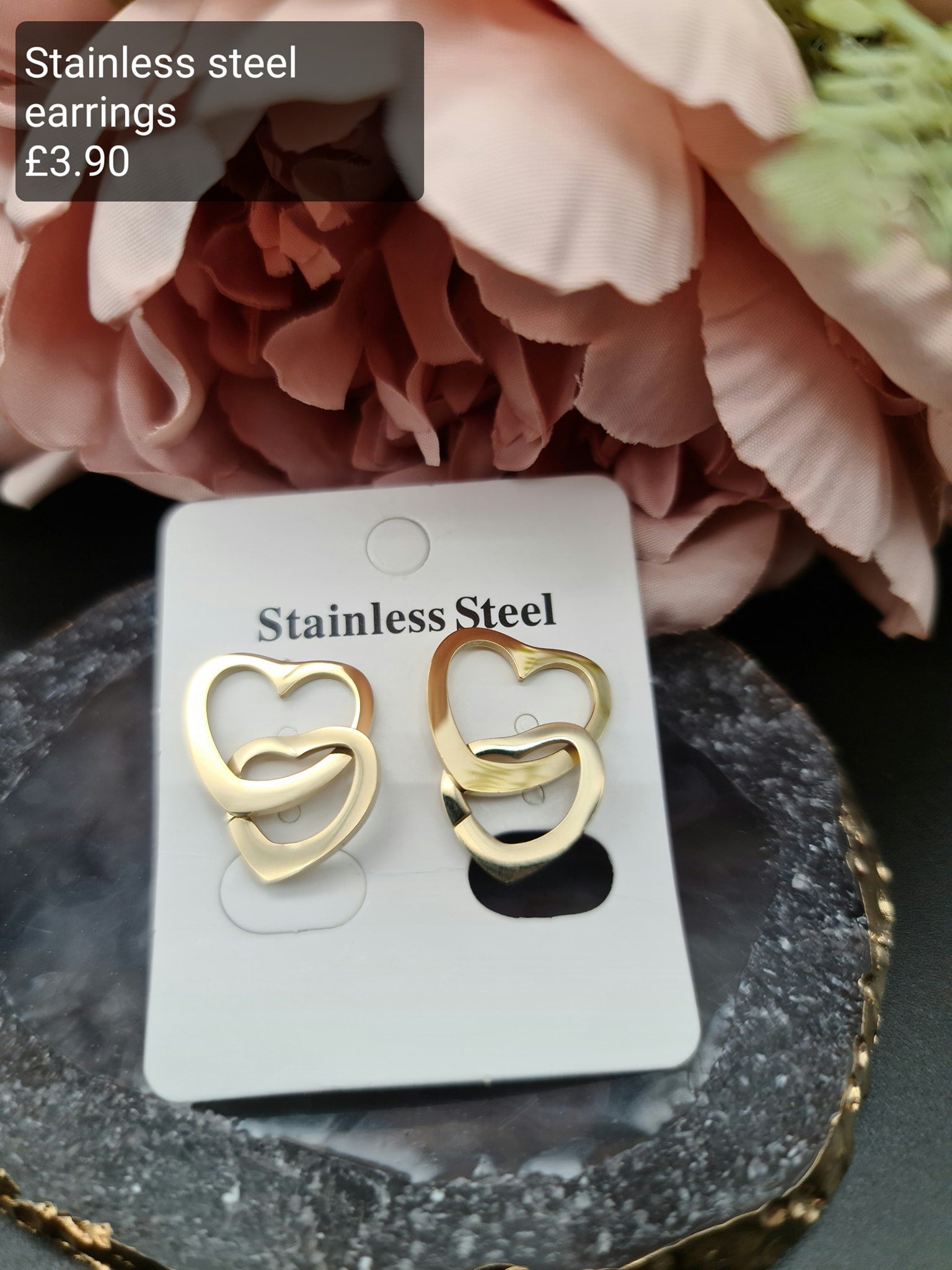 Double heart earrings image 0