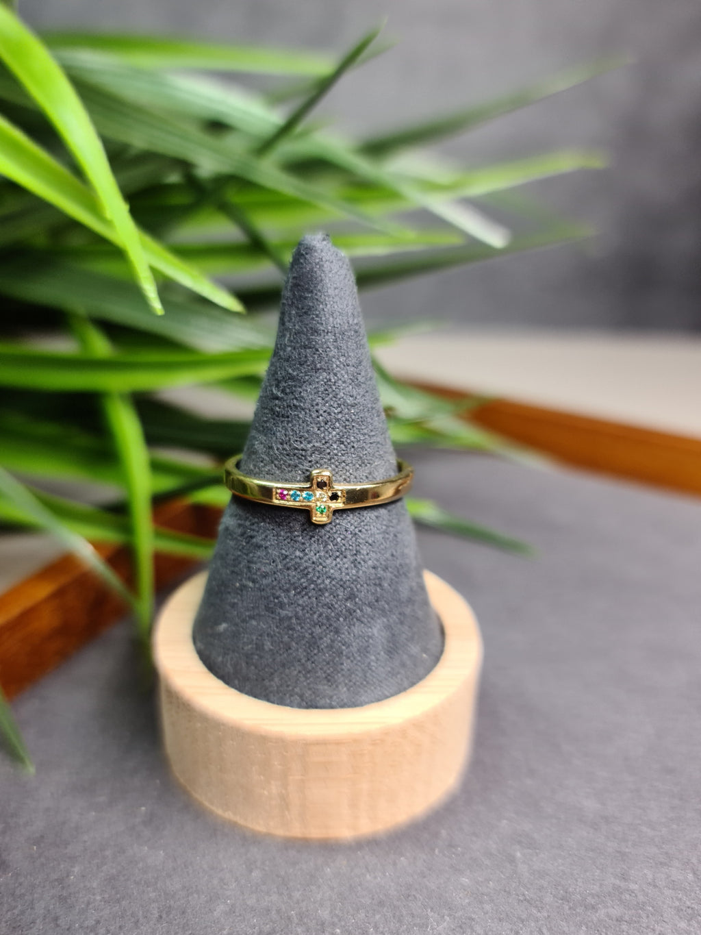 Cross, gemstone ring image 0