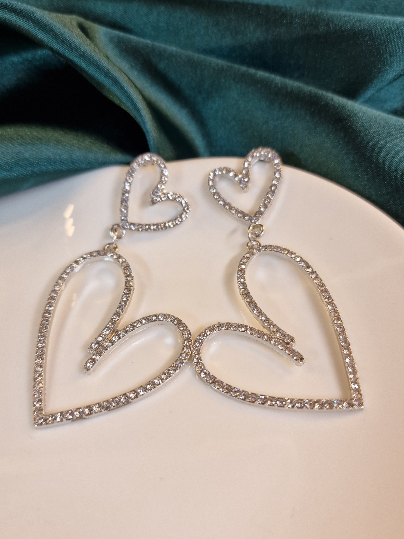 Heart, silver, drop earrings image 0