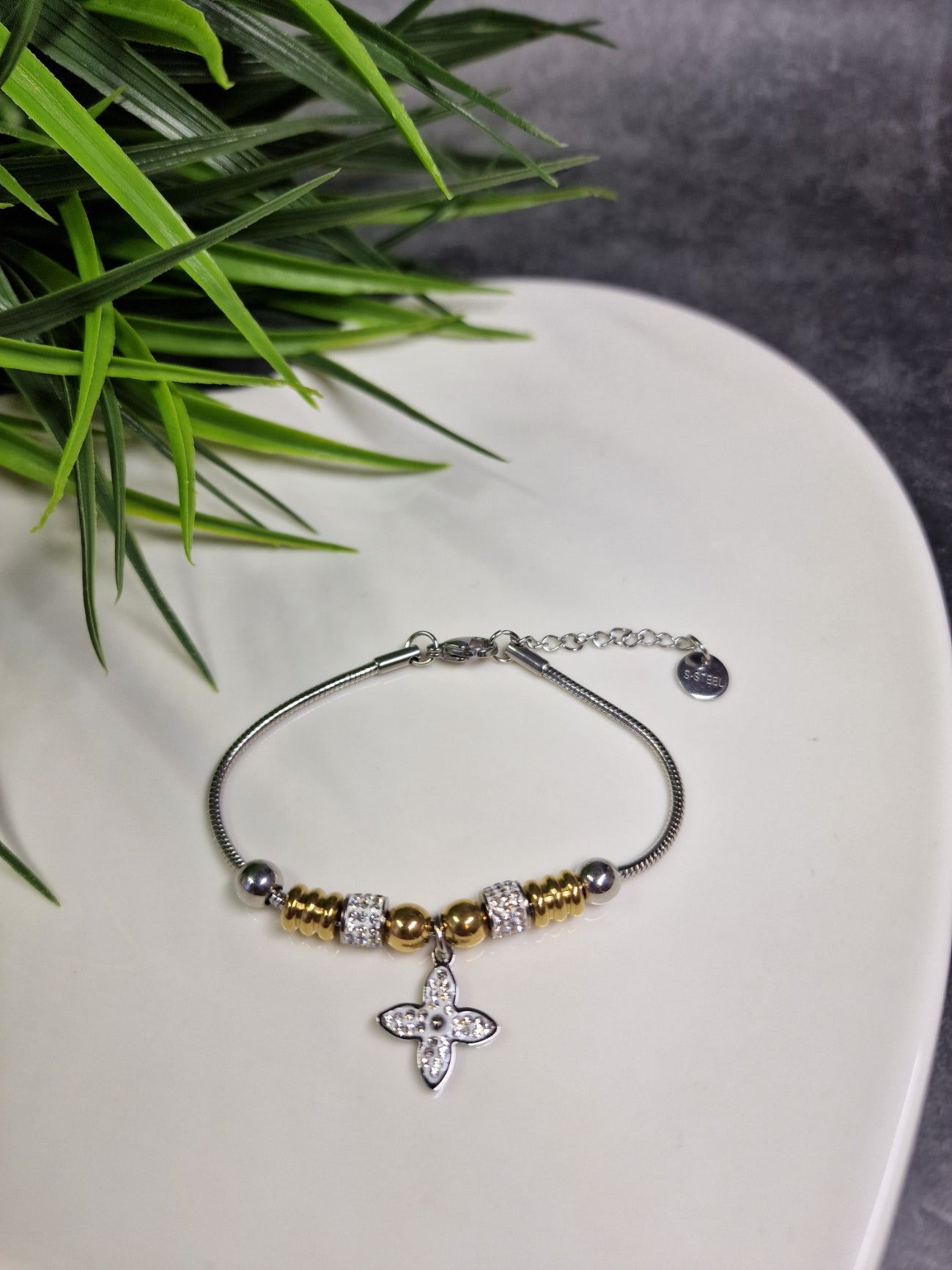 Silver flower, inspired bracelet image 0