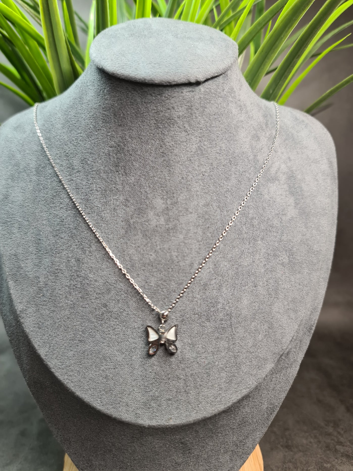 Butterfly, silver necklace image 0