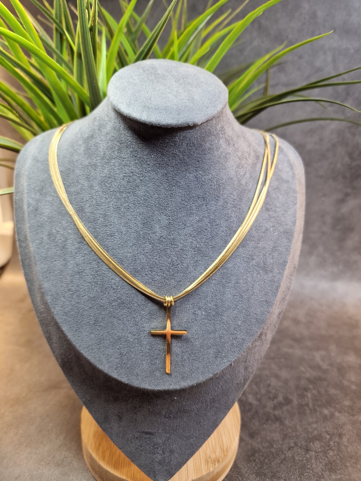 Triple layer, cross necklace image 0