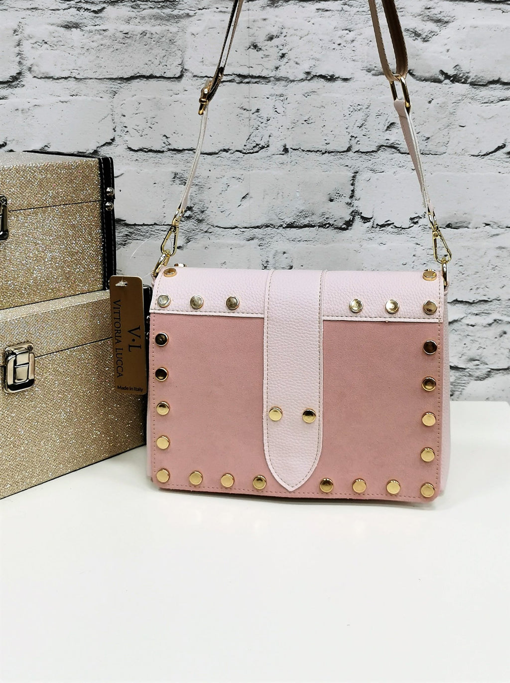 Vittoria Lucca baby pink handbag image 1