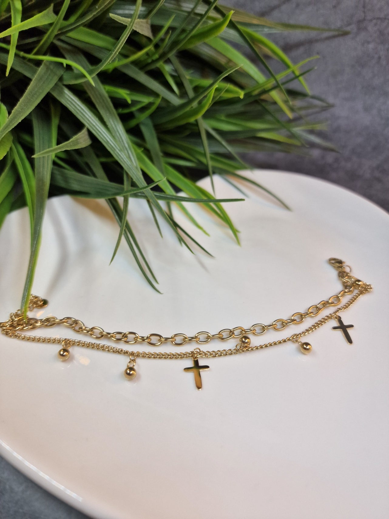 Double layer, cross bracelet image 0