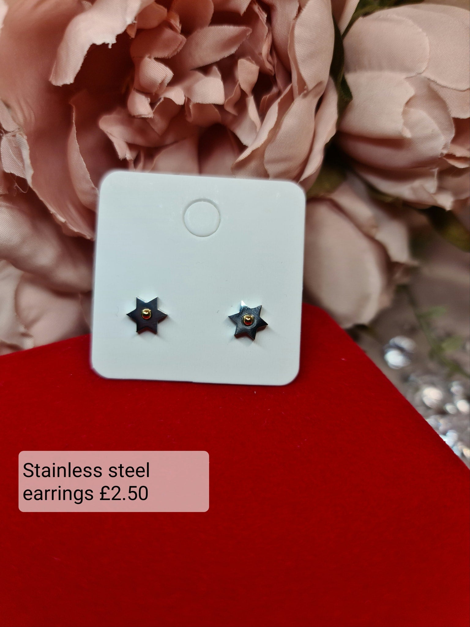 Silver, star earrings image 0